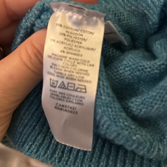 Teal Cardigan with Sparkly Buttons XS Loft - Picture 6 of 6